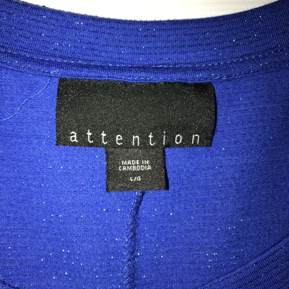 Attention Bright Blue Sparkle Top~ B17 - Picture 4 of 4